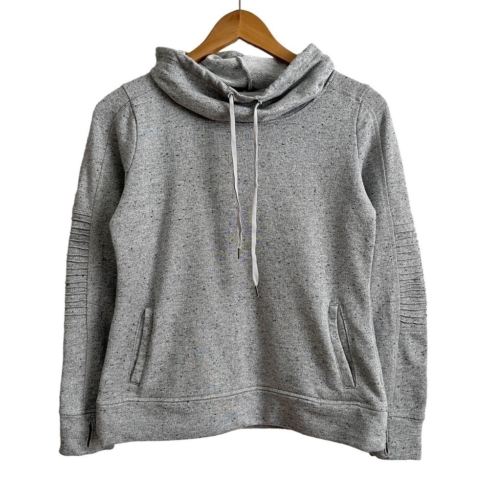 Steve Madden Lightweight Funnel Neck Sweatshirt Kangaroo pocket Thumb Holes